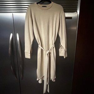 ZARA Belted Sweater Dress Tan - Size S